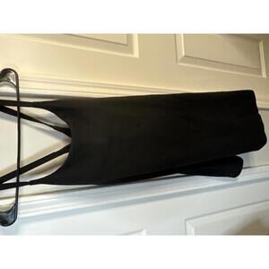 Halara Easy Peezy Black Sleeveless Dress with Crossed Straps Size Large Long 324